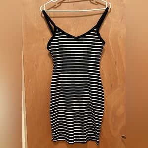SHEIN Black and White Striped Dress